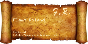Flamm Roland névjegykártya